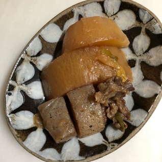 大根の牛すじ、ちょっと味噌煮込み